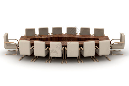 白色背景的大厅会议 3D图像社会商业就业办公室公司桌子优雅扶手地面家具背景图片