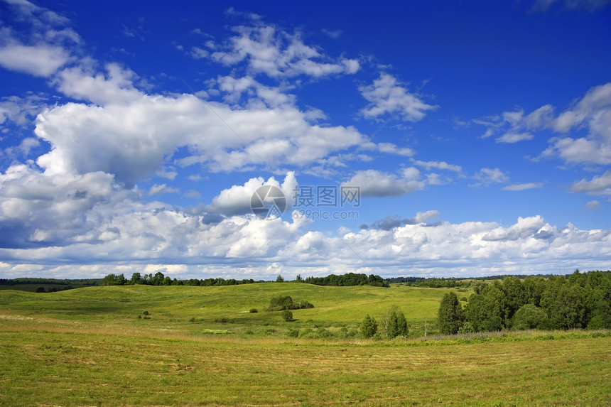 夏季风景牧场蓝色季节美化场景小麦自由阳光孤独太阳图片