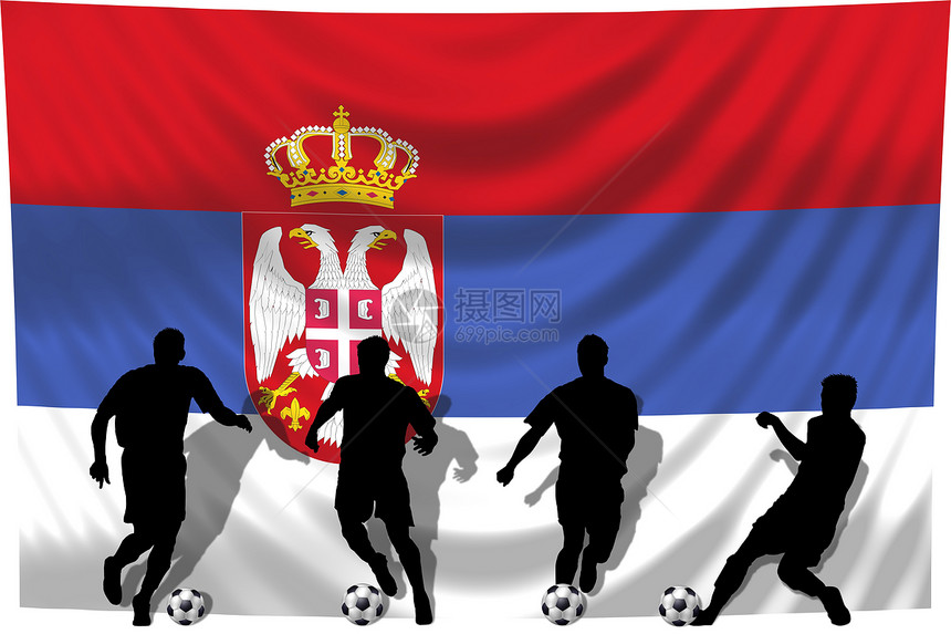 塞尔维亚足球运动员游戏爱国国家锦标赛团队运动旗帜播放器图片