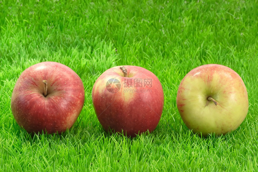 三个苹果水果甜点生活方式食物自然农业绿色营养宏观本性图片