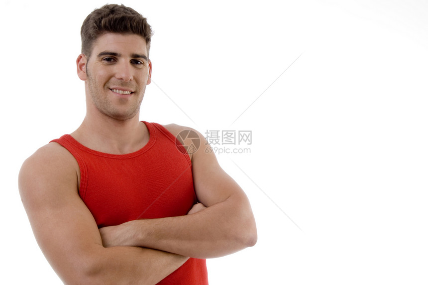 英俊男子模特装扮冒充成人衣服男人男性身体水平肩膀肌肉力量图片