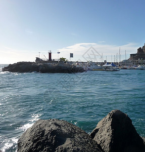 波多黎各大加那利群岛蓝色海景海滩海岸线里科海洋景观海岸天空背景图片