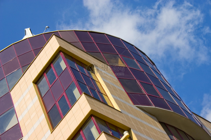 现代建筑蓝色工作高楼公寓城市天空环境玻璃景观建筑物图片