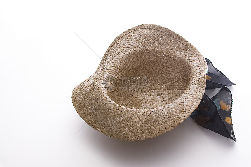 编织草帽服装阴影女孩海滩衣服女性太阳帽子稻草边缘图片