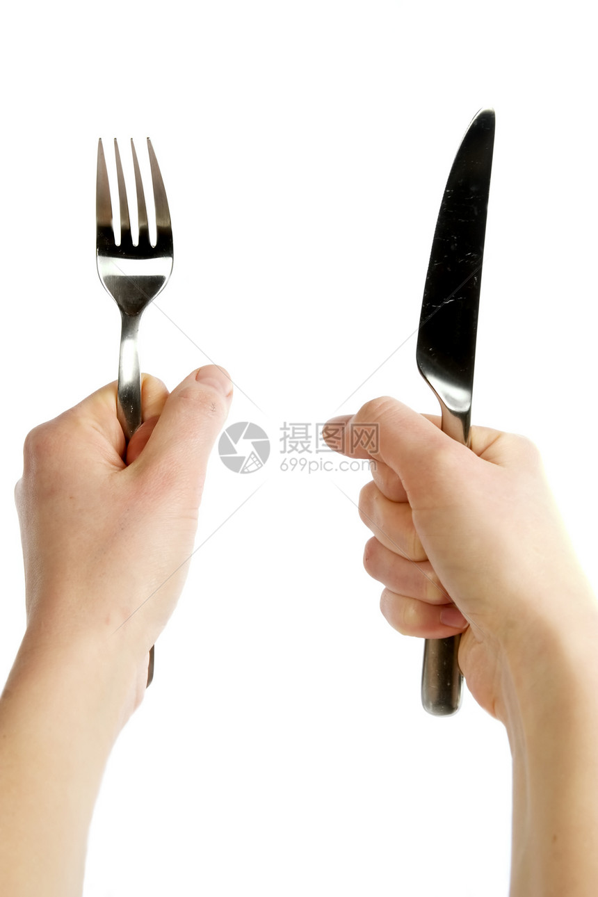 刀和叉女性晚餐雕刻餐具银器食物金属工具时间女士图片