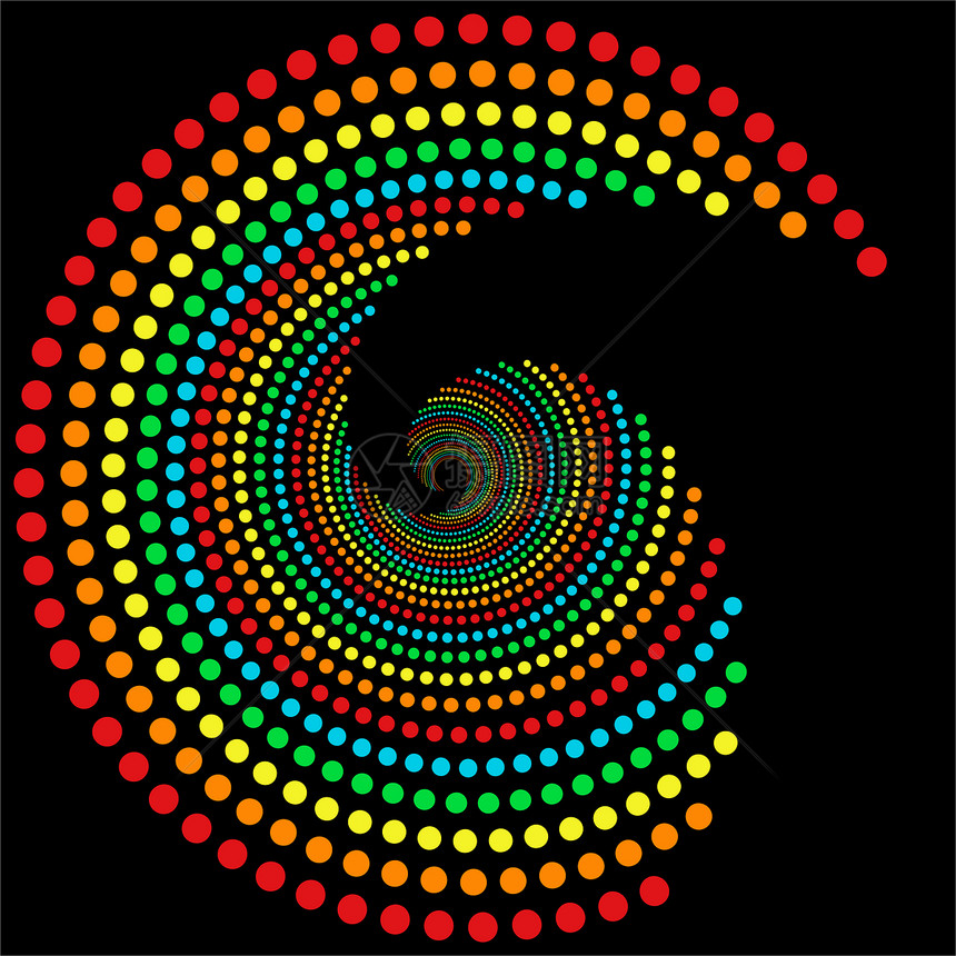 彩虹点螺旋 2插图设计圆形橙子旋转公司曲线元素创造力斑点图片