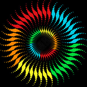 免抠环彩虹波环插图创造力圆形橙子元素曲线斑点设计旋转背景