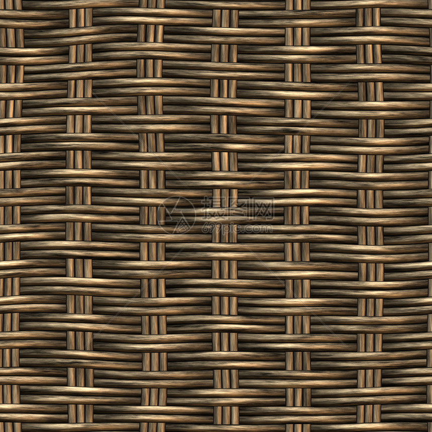 编织棕色网状无缝地格子芦苇缠绕工艺风格乡村手杖图片