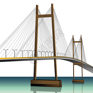 跨越河流的桥梁插图过桥电缆背景图片