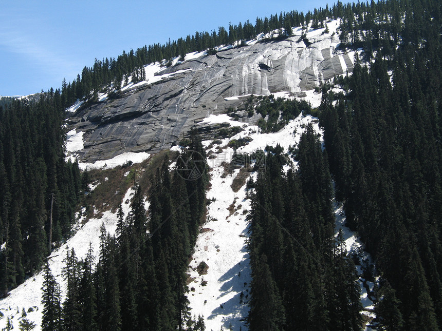 岩石山顶视图国家蓝色顶峰自然天空绿色图片