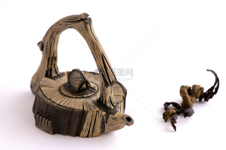 中国陶瓷茶壶岩石液体文化药品饮料石头喷口竹子条纹制品图片