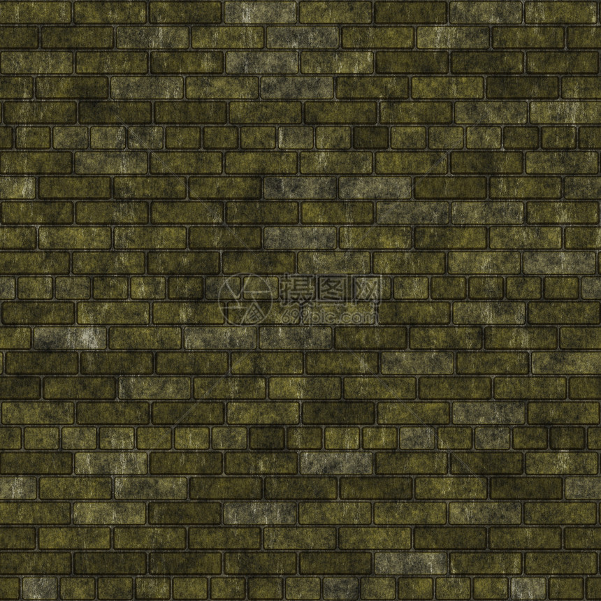 旧绿墙砖块无缝地内衬元素棕色设计绿色砖墙积木墙纸图片