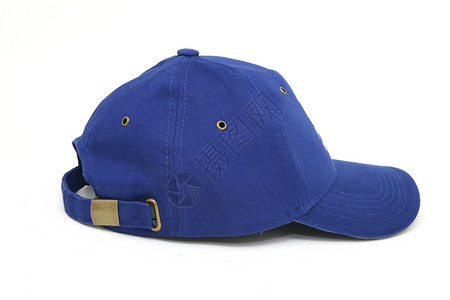 棒球帽头饰棉布配饰头件棒球纺织品衣服蓝色背景图片