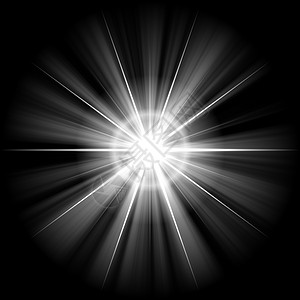 黑色闪耀星光白星辐射元素星星活力爆破星夜白色闪光星光射线背景