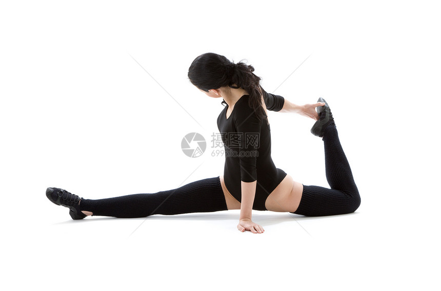 黑色皮带运动教练力量训练瑜伽讲师平衡姿势调息保健卫生娱乐图片