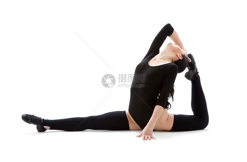 黑色皮带运动教练娱乐体操黑发调息风度减肥讲师瑜伽身体保健图片