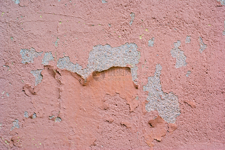 旧墙剥皮衰变腐烂褐色灰色粉色风化石膏图片