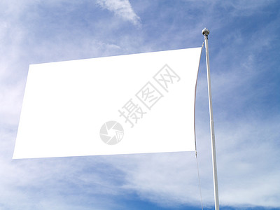 空白旗帜天空旗杆蓝色背景图片