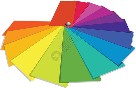 颜色指南插图调色板光谱创造力彩色样本指导彩虹收藏圆圈插画