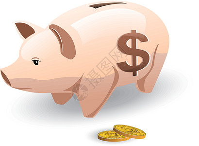 畜牧养猪养猪银行卡通片盒子债务投资金子储蓄财富商业硬币经济设计图片