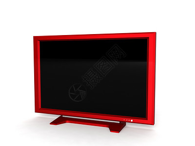 普通电视电子产品监视器转播屏幕数字插图娱乐视频展示红色背景图片