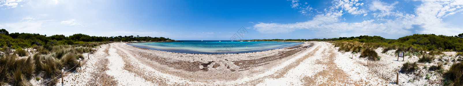 索努拉沙滩全景假期海滩旅行背景图片