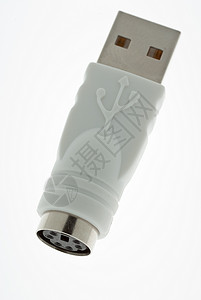 PS2 到 USB 适配器黑色白色连接器电子背景图片