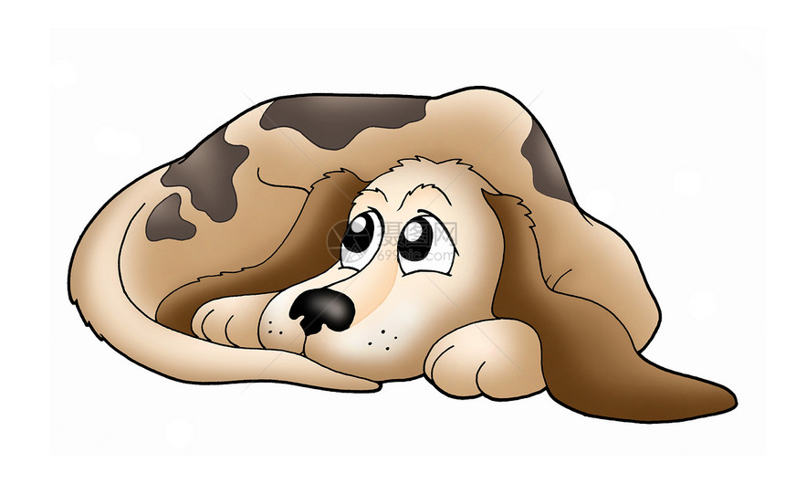 可爱狗狗伴侣警卫守护伙伴动物哺乳动物插图棕色朋友绘画图片