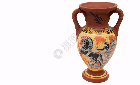 粗陶花瓶greek 花瓶背景