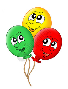 三个气球旅行飞行禧年情感细绳天线派对绘画生日背景图片