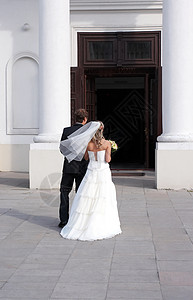 结婚前婚姻白色套装礼服结婚婚礼仪式背景图片