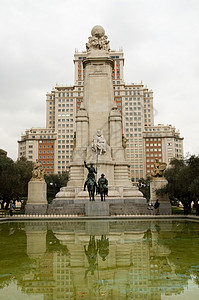 堂吉诃德德拉曼查马德里雕像喷泉广场大学仆人正方形纪念碑奶奶大厦教师背景