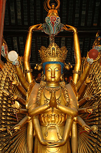 寺庙内  上海纪念碑雕像雕塑宗教佛教徒背景图片