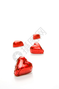 巧克力爱心食物白色红色糖果背景图片