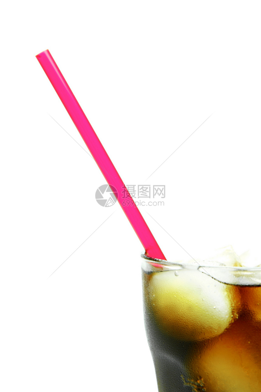 冷可口可乐搅拌机派对汽水苏打冷饮混合器玻璃立方体饮料白色图片