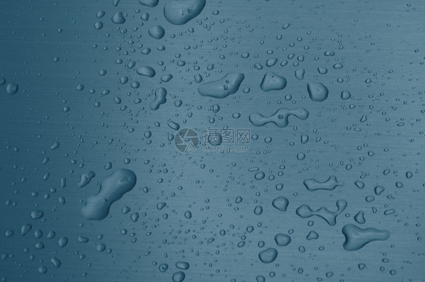 金属表面的水滴飞沫气泡墙纸下雨火花玻璃宏观蓝色飞溅汽车图片