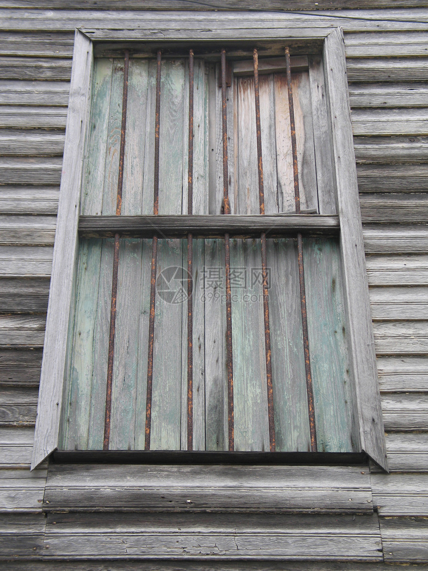 旧木窗窗户围脖木头监狱栅栏酒吧房子建筑图片