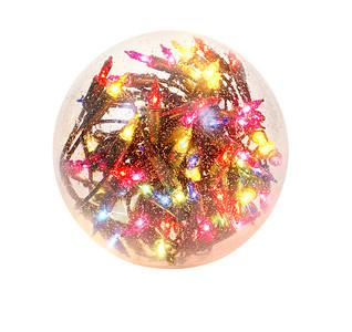 圣诞节装饰彩灯玻璃球圣诞白色季节背景图片