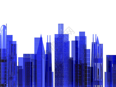 城市景观说明蓝色建筑学插图建筑摩天大楼背景图片