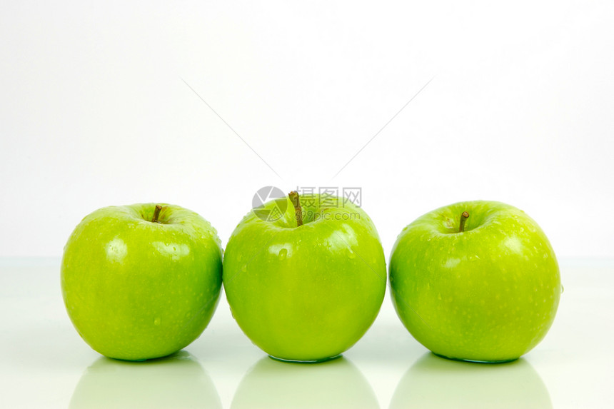 绿色苹果食物白色图片