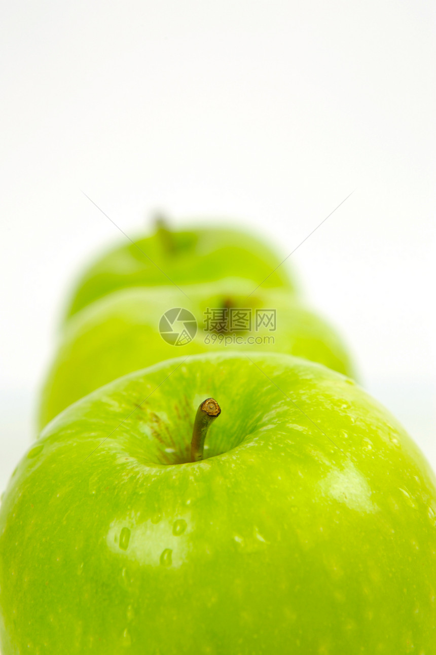 绿色苹果食物白色图片