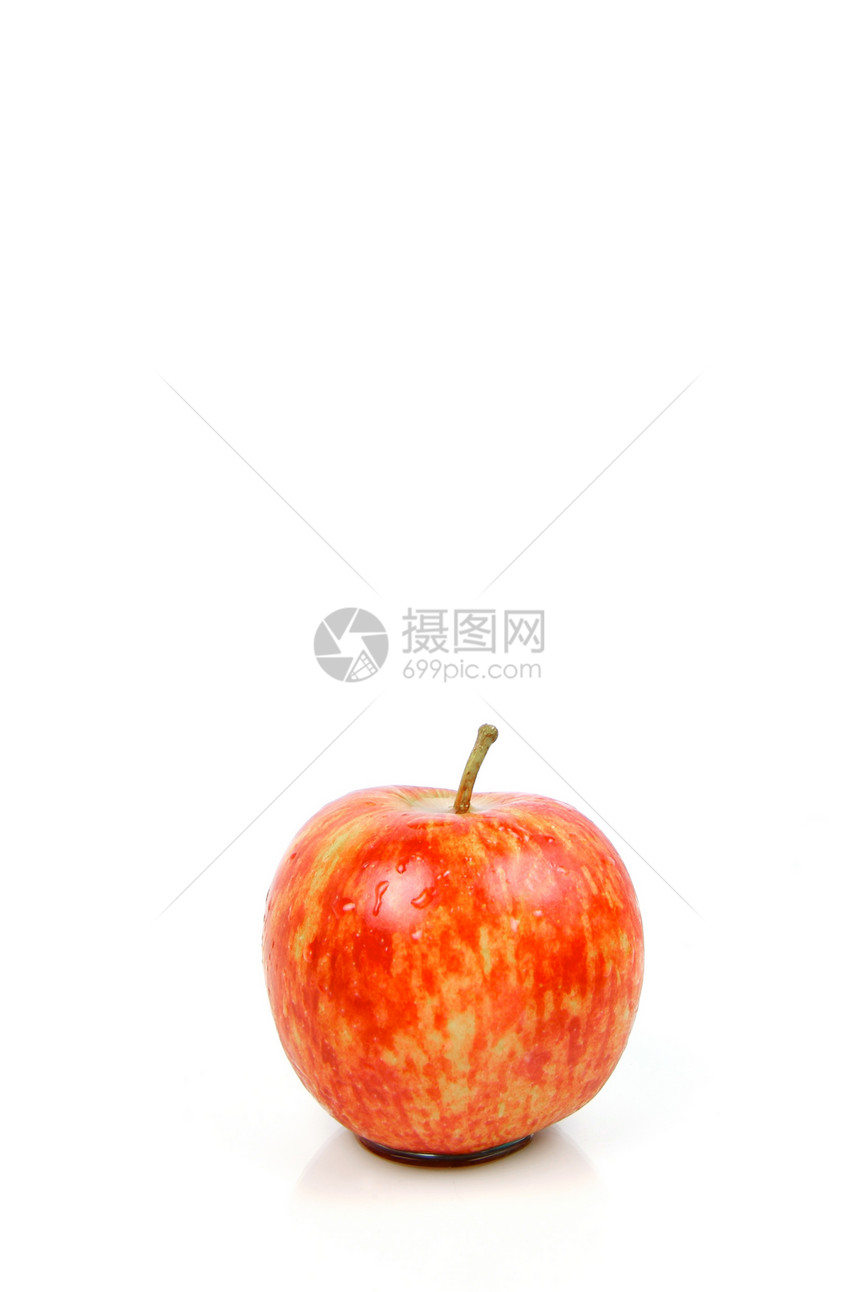 红苹果白色红色食物图片