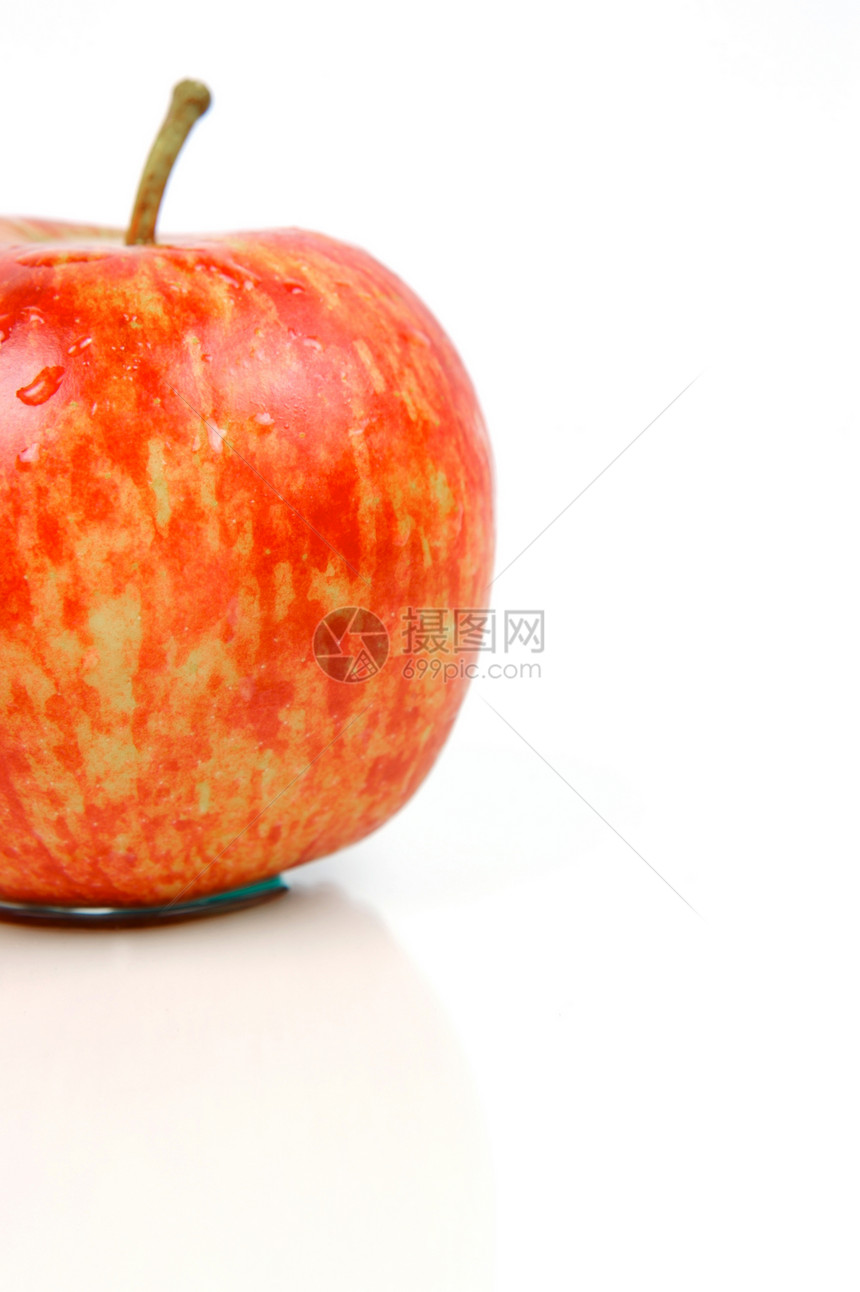 红苹果红色白色食物图片