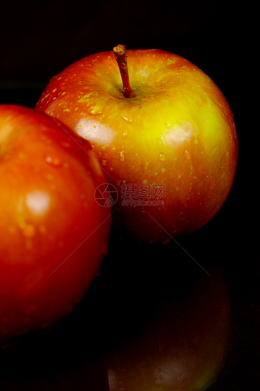 红苹果黑色食物红色图片