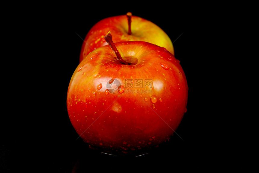 红苹果红色食物黑色图片