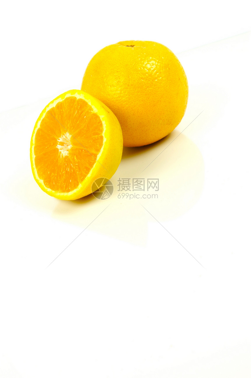 橙子食物水果白色图片