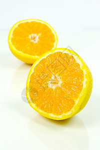 橙子白色食物水果背景图片