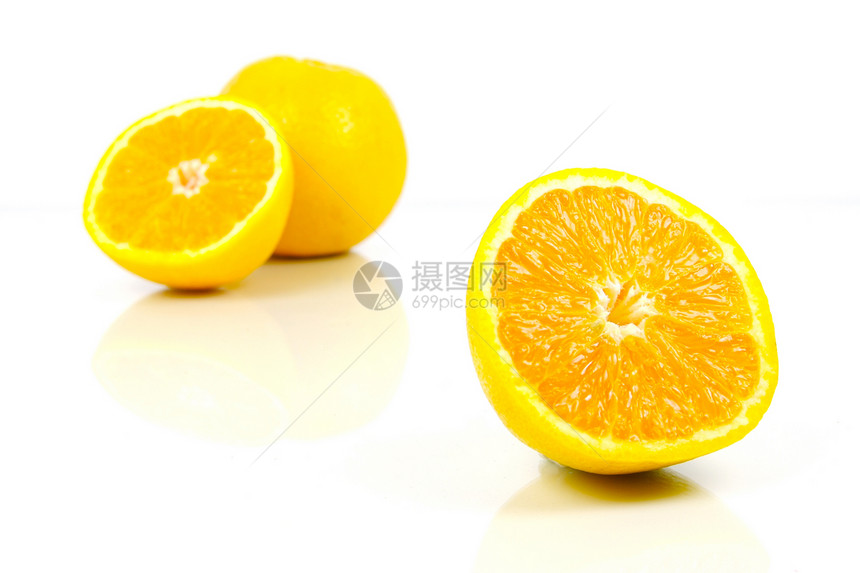 橙子食物水果白色图片