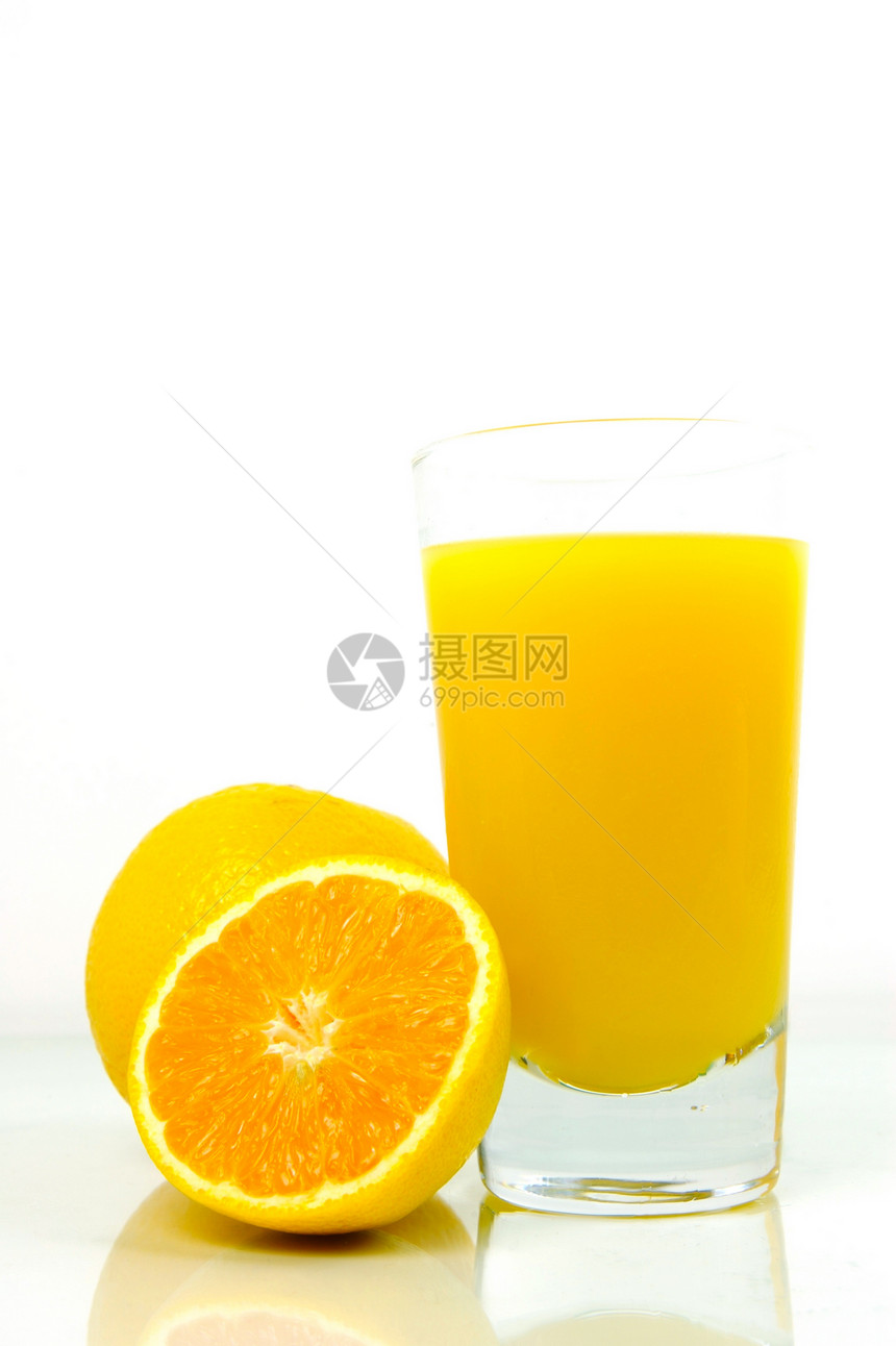 橙汁水果白色玻璃果汁食物图片