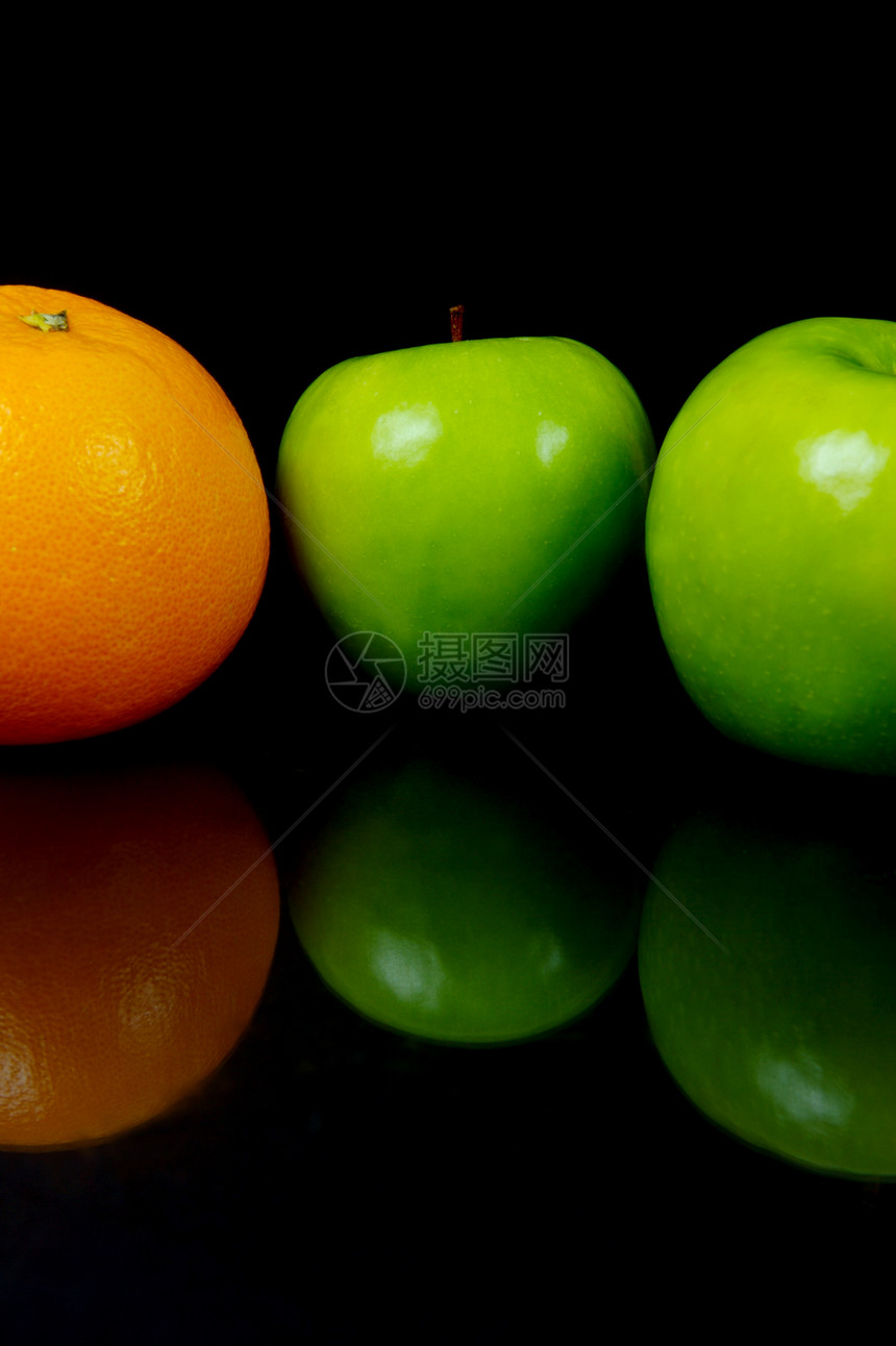 苹果和橙食物绿色水果黑色橘子图片